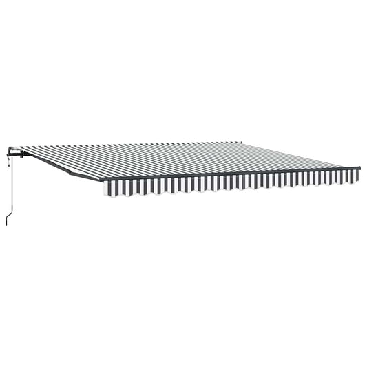 Toldo Retráctil Automático Gris Antracita Y Blanco 400x300 Cm_0