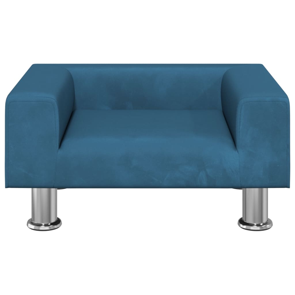 Cama Para Perros De Terciopelo Azul 50x40x26,5 Cm / Vetonek_1