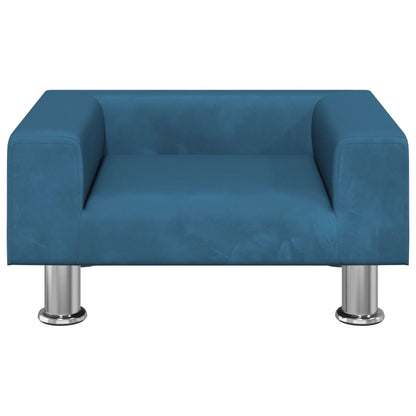Cama Para Perros De Terciopelo Azul 50x40x26,5 Cm / Vetonek_1