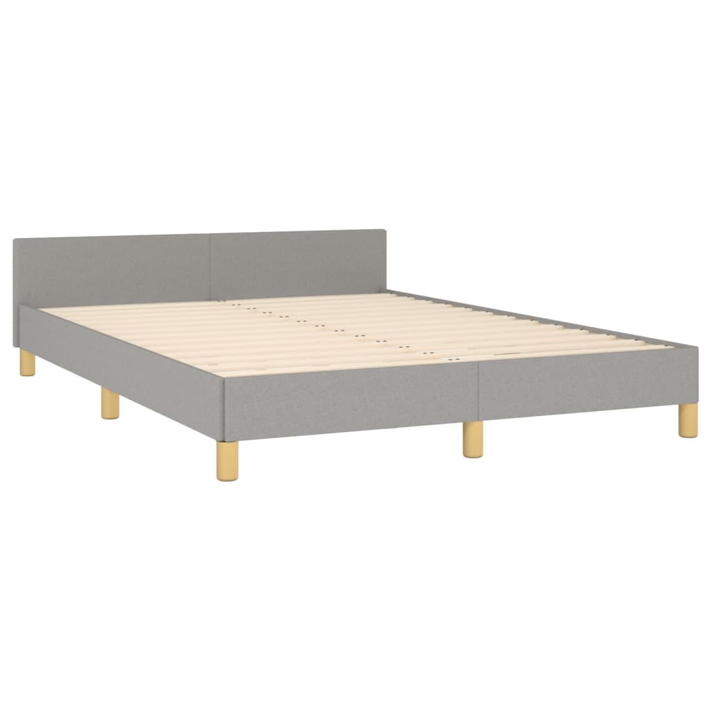 Estructura De Cama Con Cabecero De Tela Gris Claro 140x190 Cm / Vetonek_1