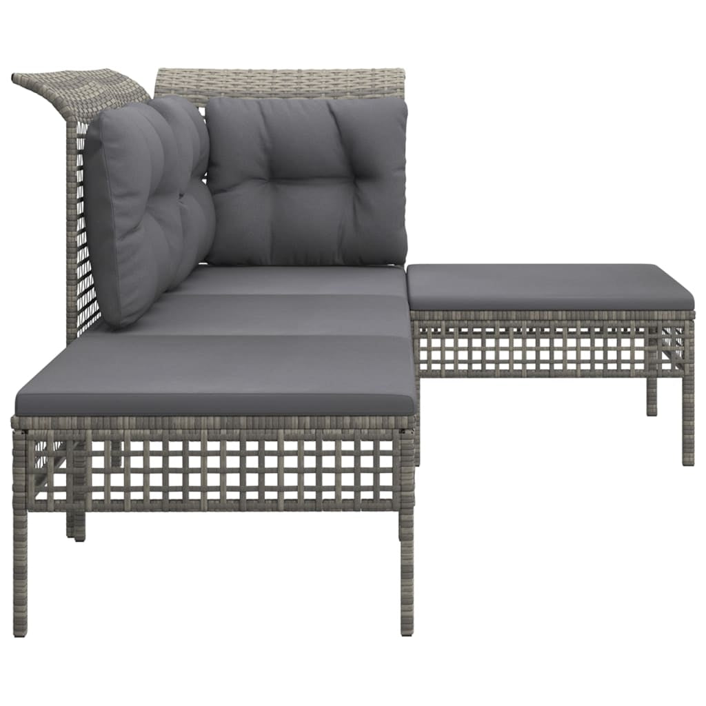 Vidaxl Set De Muebles De Jardín 4 Pzas Y Cojines Ratán Sintético Gris_4