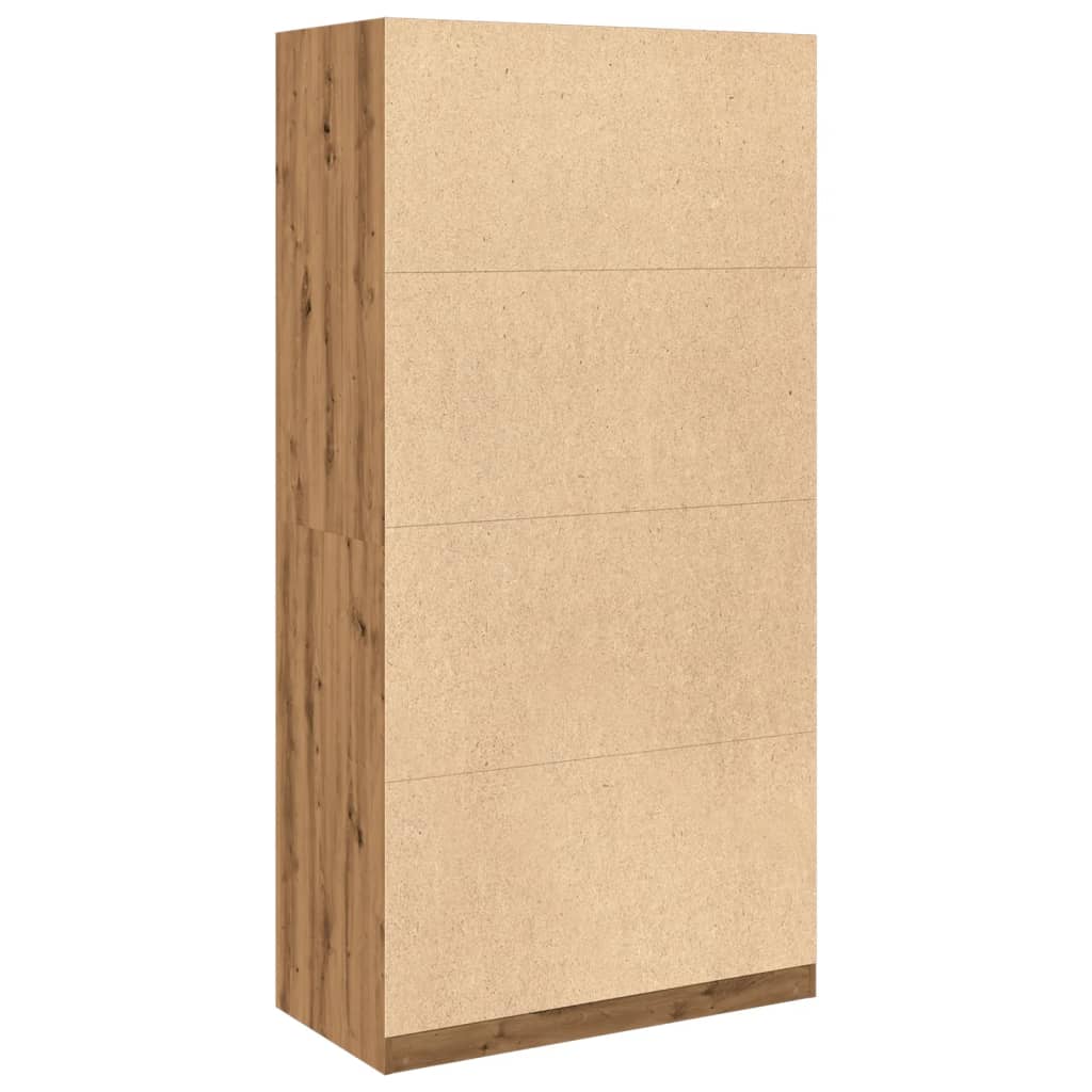 Armario De Madera De Ingeniería Roble Artesanal 100x50x200 Cm_5