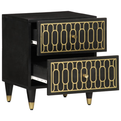 Mesita De Noche De Madera Maciza De Mango 40x33x46 Cm_0