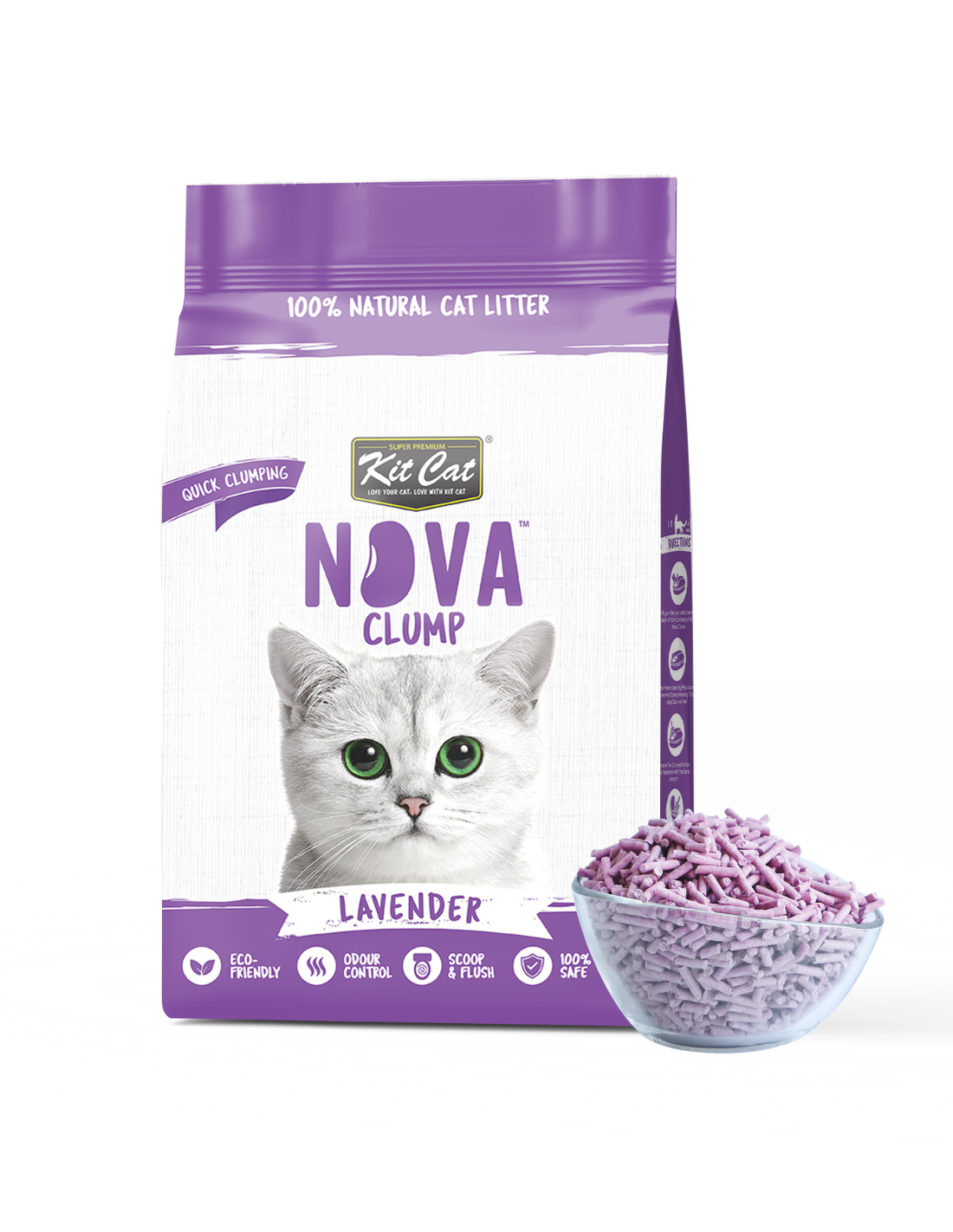 Kit Cat Arena Eco SoyaClump - Lavender 7 L Arena para gatos