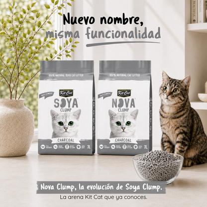 Kit Cat Arena Eco Nova Clump - Charcoal 7 L Arena para gatos - Carbón Activo Control de Olores