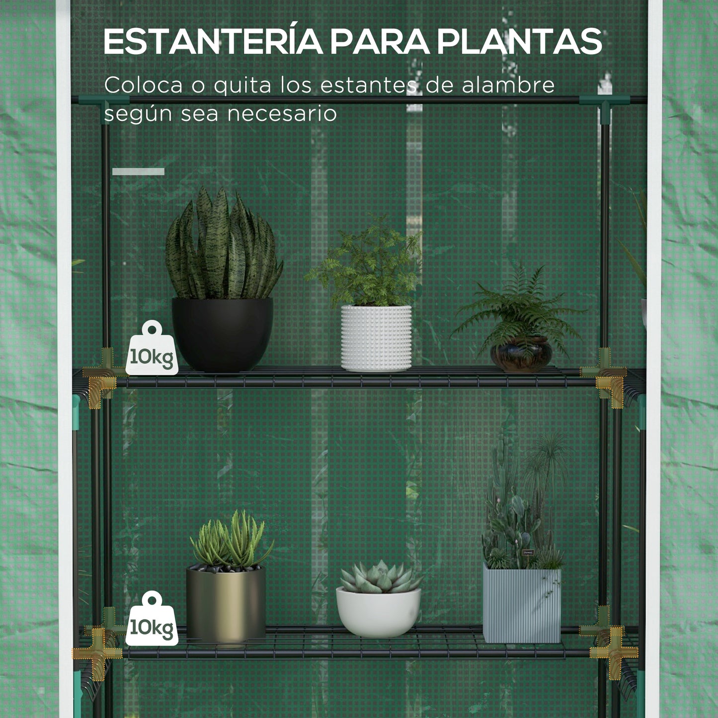 Outsunny Invernadero Para Jardín Con 1 Puerta 2 Ventanas 140x73x190 Cm Verde_3