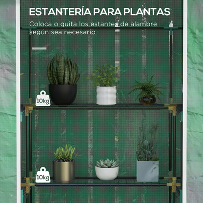 Outsunny Invernadero Para Jardín Con 1 Puerta 2 Ventanas 140x73x190 Cm Verde_3