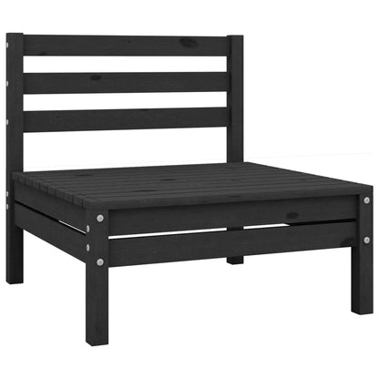 Juego De Muebles De Jardín 8 Pzas Madera De Pino Maciza Negro / Vetonek_4