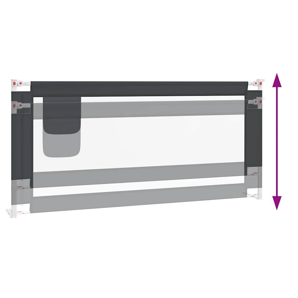 Vidaxl Barandilla De Seguridad Cama De Niño Gris Oscuro Tela 200x25 Cm_4