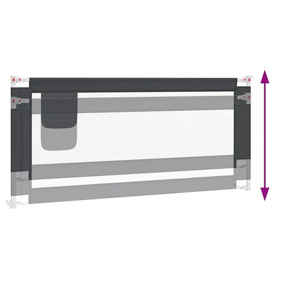 Vidaxl Barandilla De Seguridad Cama De Niño Gris Oscuro Tela 200x25 Cm_4