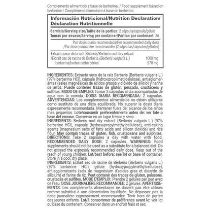 Berberina 970mg - 60 Cápsulas Vegetales - Reduce El Azúcar En La Sangre - Masmusculo_5
