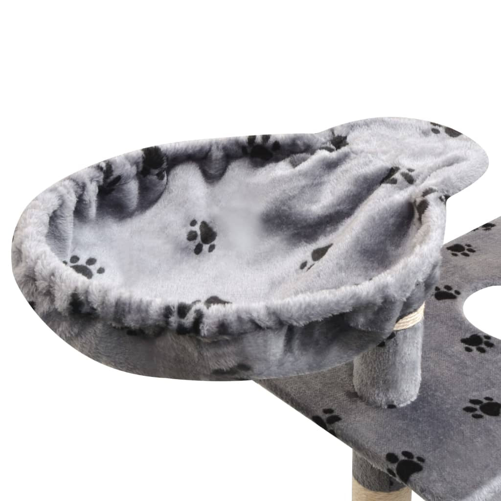 Vidaxl Rascador Para Gatos Poste Rascador De Sisal 150 Cm Huellas Gris_4