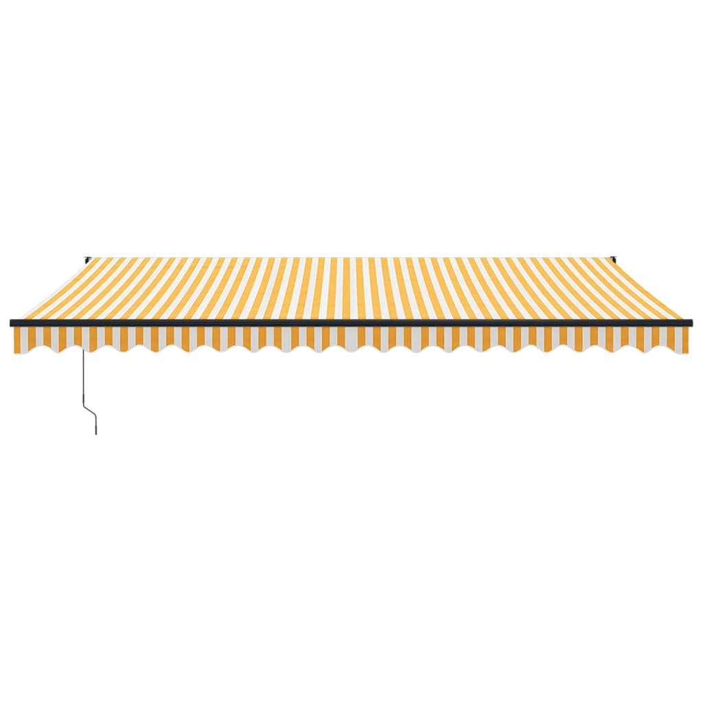 Toldo Retráctil Aluminio Y Tela Amarillo Y Blanco 5x3 M_2