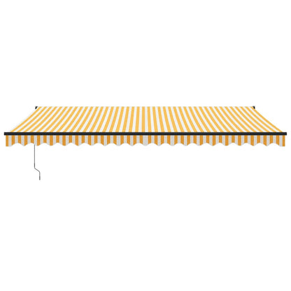 Toldo Retráctil Aluminio Y Tela Amarillo Y Blanco 5x3 M_2