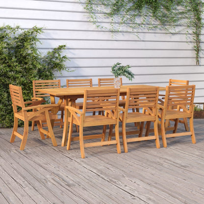 Vidaxl Juego De Comedor De Jardín 9 Piezas Madera Maciza De Acacia_1