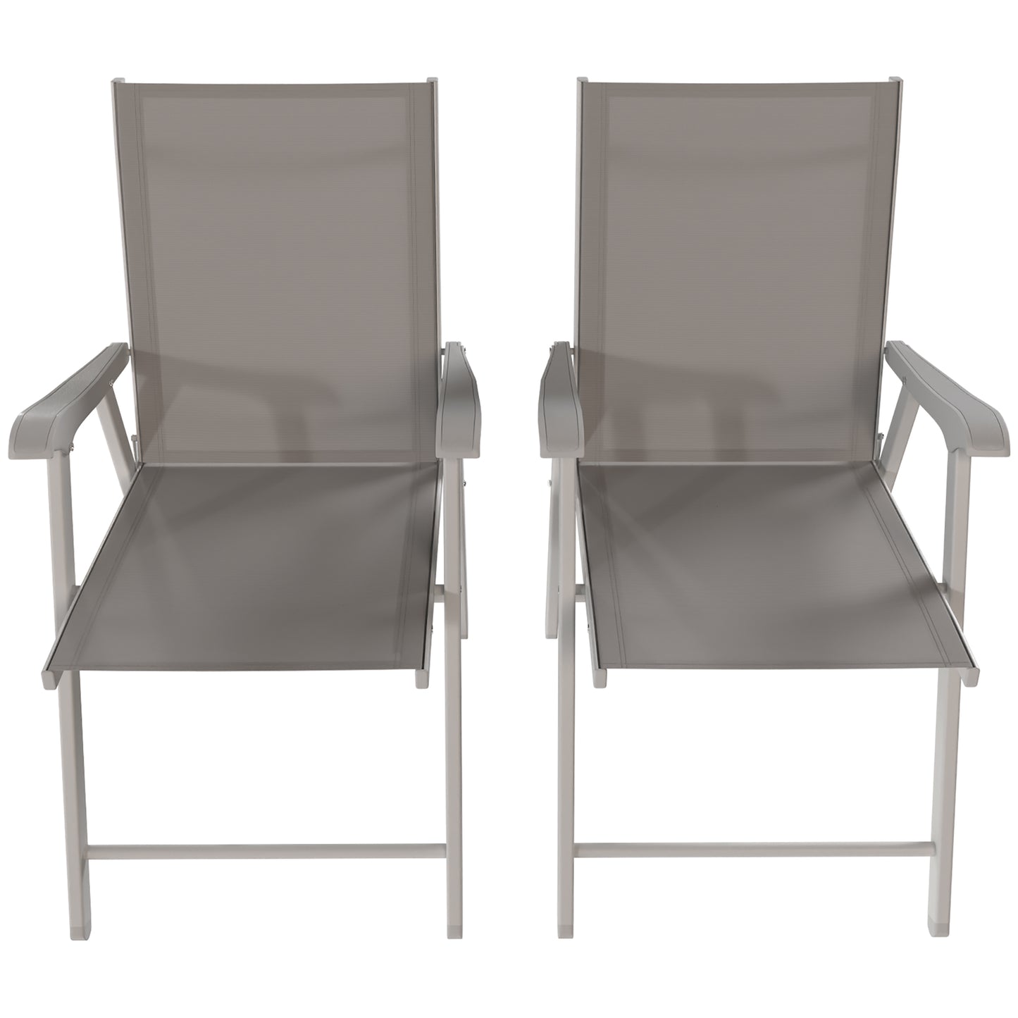 Outsunny Pack De 4 Sillas De Camping Plegables Tela Textilene 58x62x97 Cm Gris_4