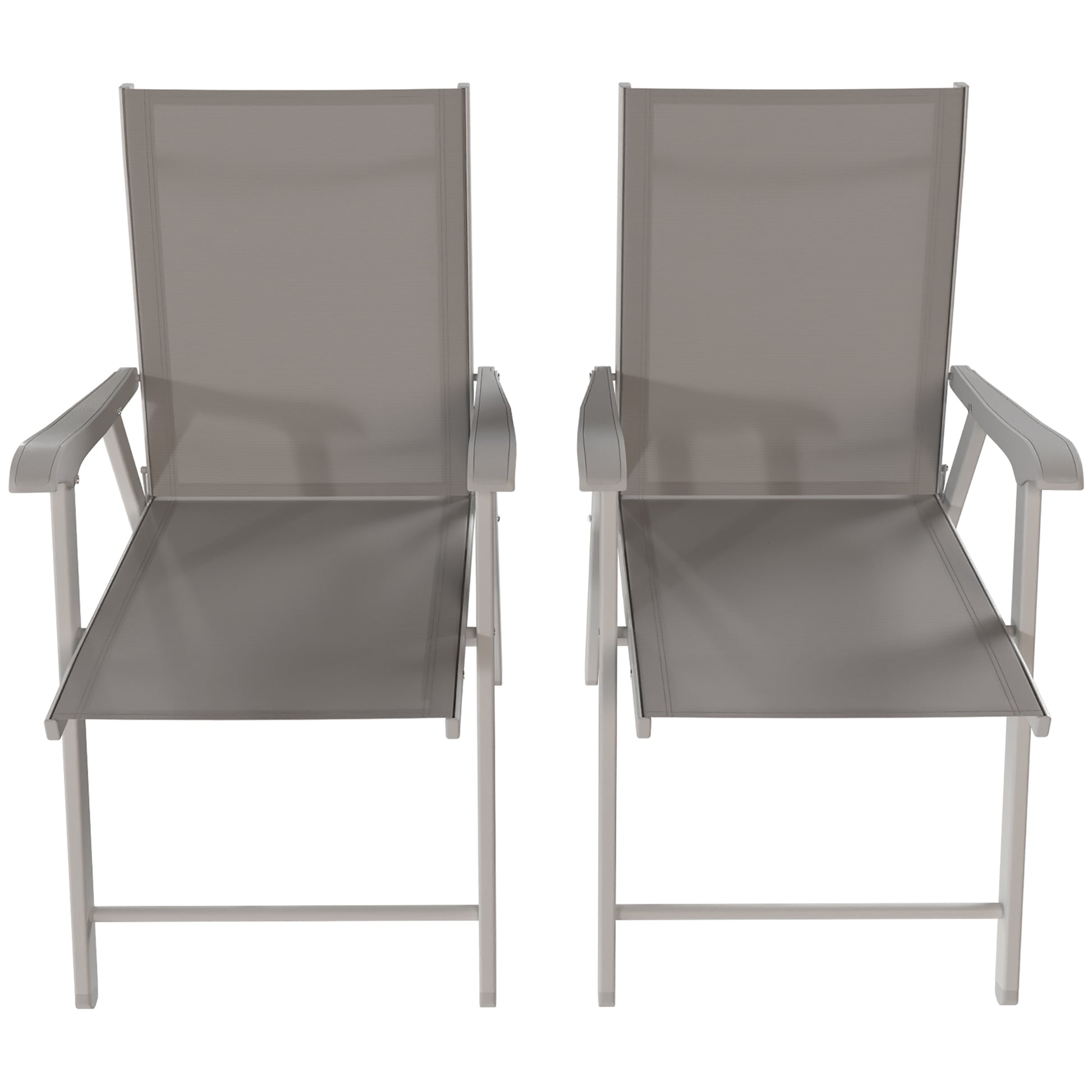 Outsunny Pack De 4 Sillas De Camping Plegables Tela Textilene 58x62x97 Cm Gris_4