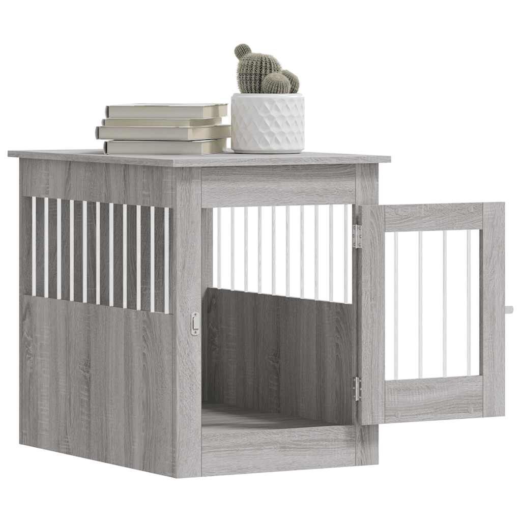 Vidaxl Jaula Para Perros Madera De Ingeniería Gris Sonoma 55x80x68 Cm_4