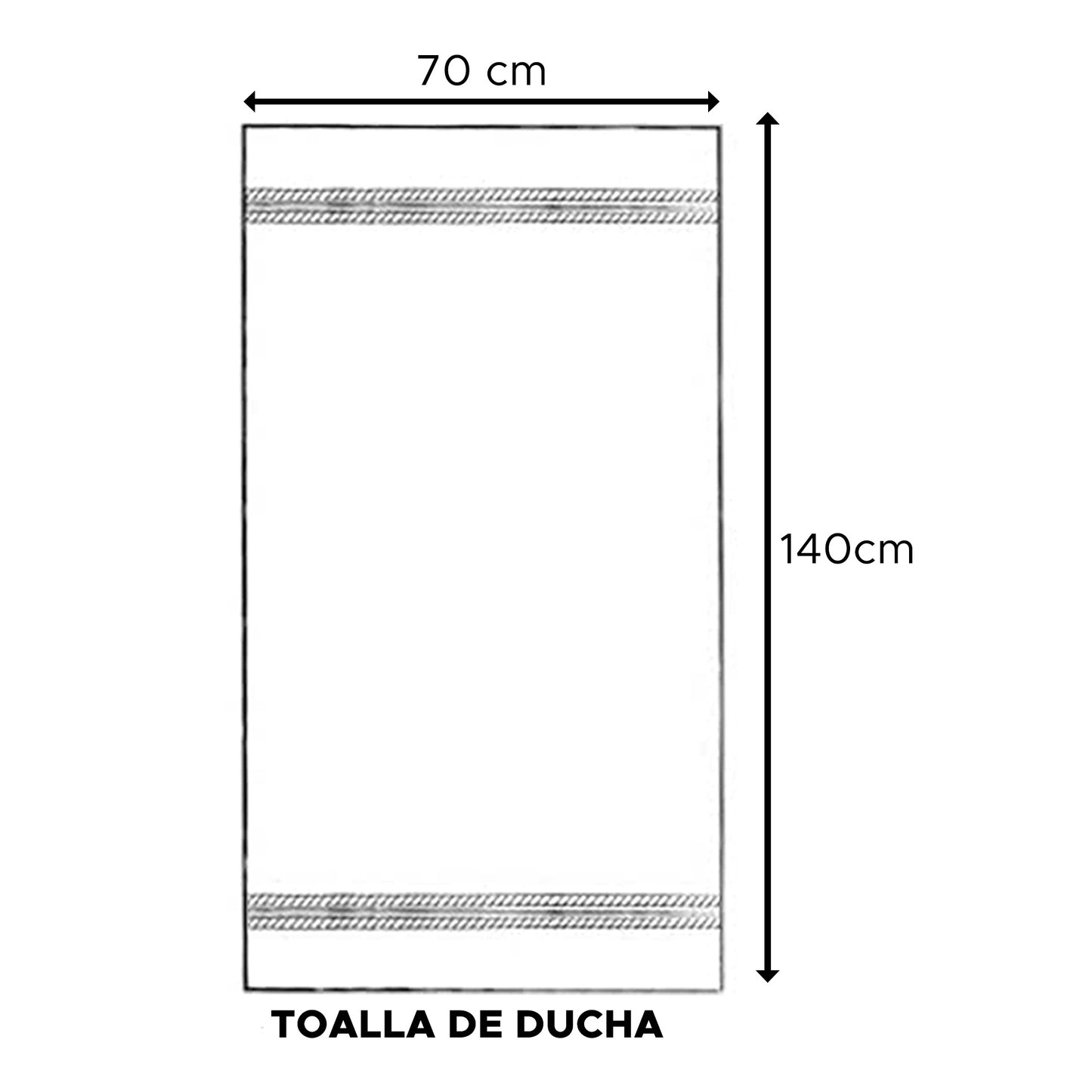 Toalla De Ducha 100% Algodón Blanco 140x70 Cm.