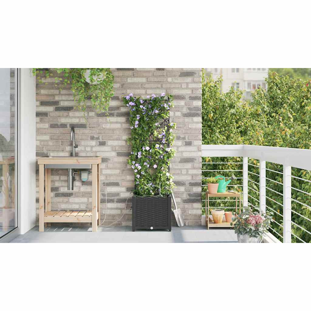 Vidaxl Jardineras Negro 40 X 40 X 142 Cm Acero_3