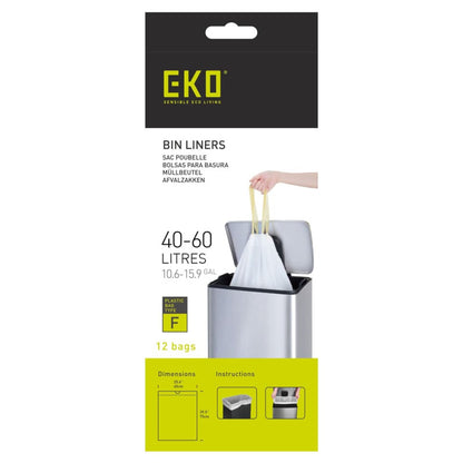 Eko Set De Bolsas De Basura f 40-60 L 24x12 Piezas Blanco_1