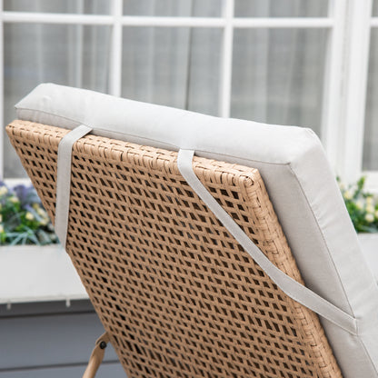 Outsunny Conjunto De 2 Tumbonas De Jardín Exterior De Ratán 200x65x31 Cm Natural_3