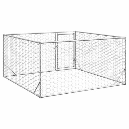 Caseta Para Perros De Exterior Con Puerta 2x2x1 M De Acero Galvanizado_4