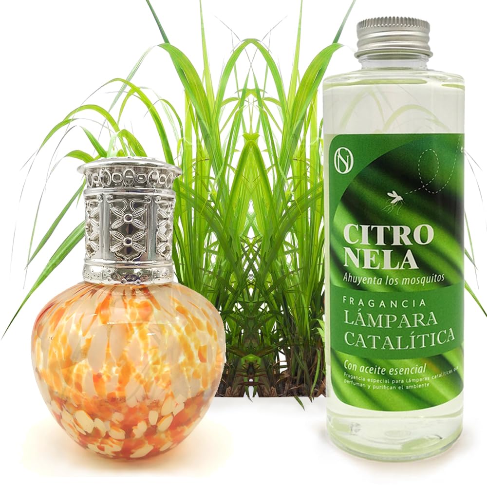 Lámpara Catalítica Drops Orange + Fragancia Citronela 200ml - Elimina Malos Olores, Impurezas Y Perfuma_0