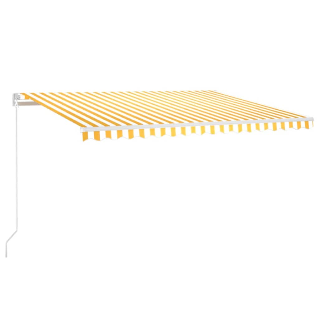 Toldo Manual Retráctil Amarillo Y Blanco 450x350 Cm_0