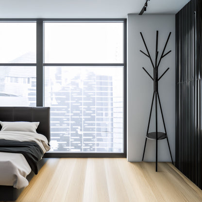 Perchero Madera Y Metal Mdf Negro H.180cm