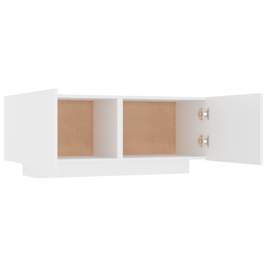 Mesita De Noche Madera De Ingeniería Blanco 100x35x40 Cm_4