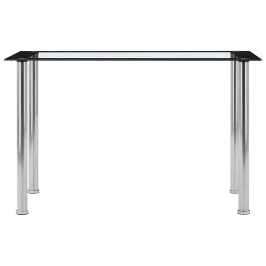 Mesa De Comedor Vidrio Templado Negro Transparente 120x60x75 Cm_0