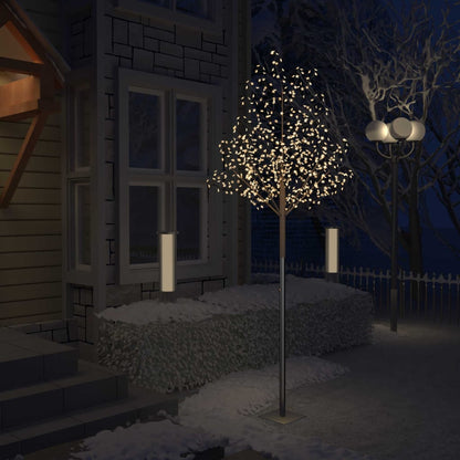 Vidaxl Árbol De Navidad 600 Leds Blanco Cálido Flores De Cerezo 300 Cm_1