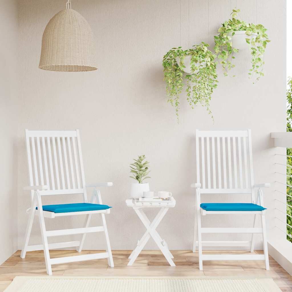 Vidaxl Cojines De Silla De Jardín 2 Uds Tela Oxford Azul 40x40x3 Cm_1
