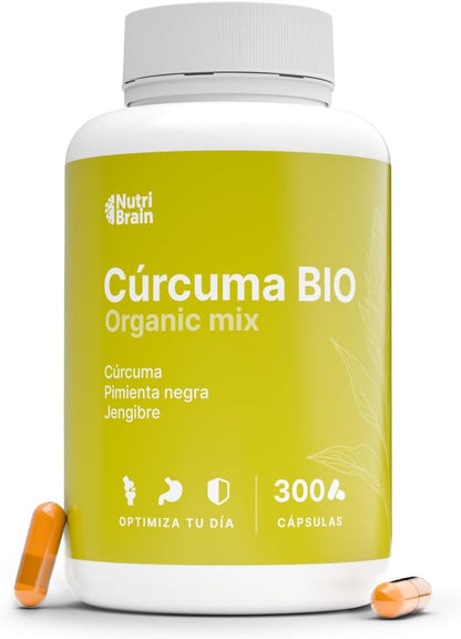 Cúrcuma Bio Certificada Antiinflamatorio Articular Nutribrain 300 Cápsulas_0