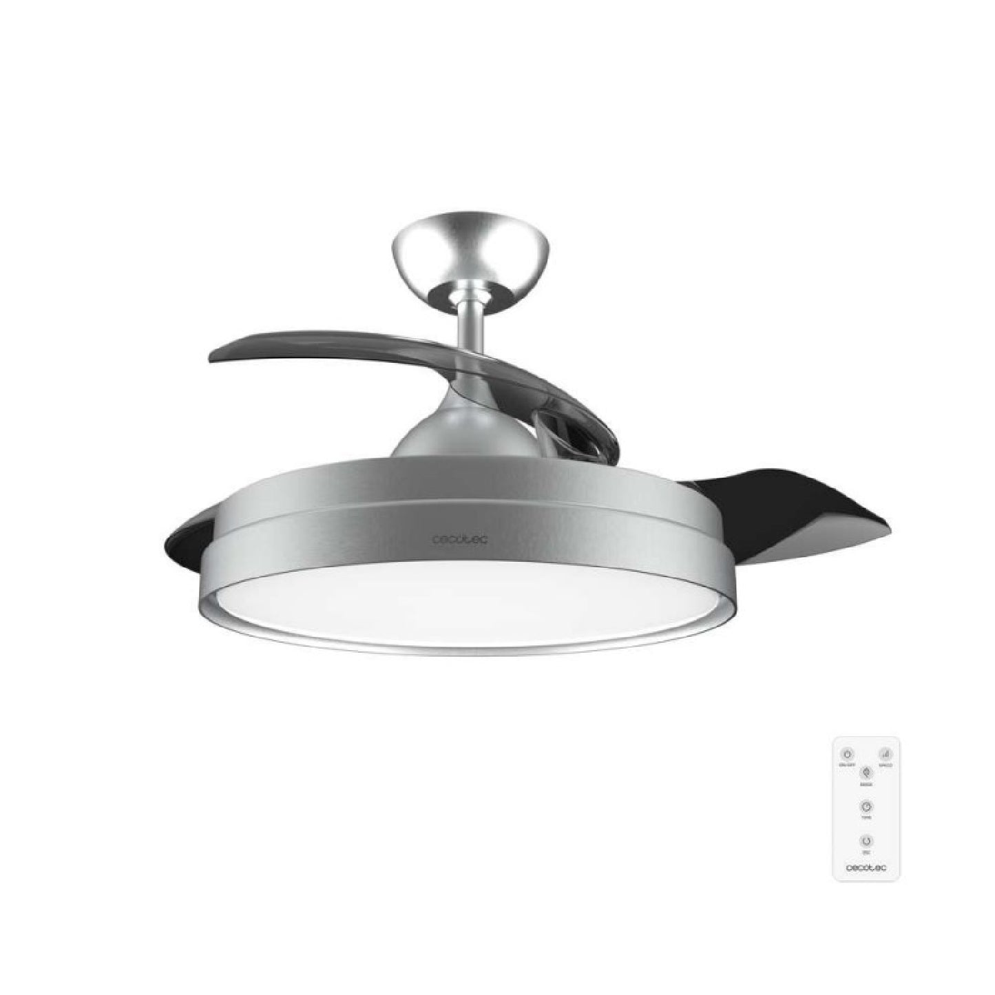 Cecotec Ventilador De Techo Con Luz Energysilence Aero 4300 Invisible Steel. 35w, 6 Velocidades, Aspas Retráctiles_0