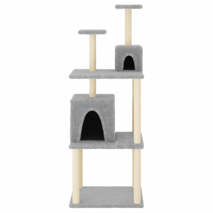 Rascador Para Gatos Con Postes De Sisal Gris Claro 167 Cm_2