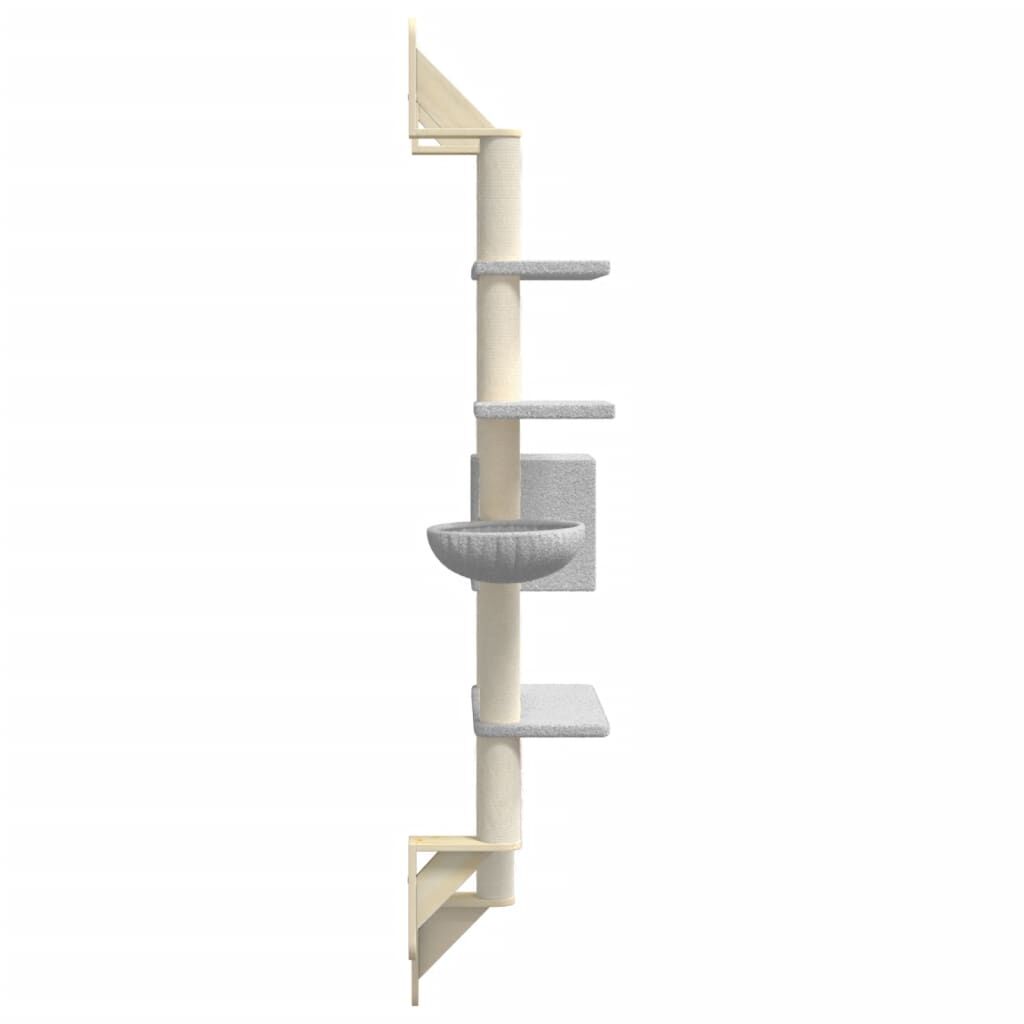 Vidaxl Árbol Rascador Para Gatos De Pared Gris Claro 180 Cm_4