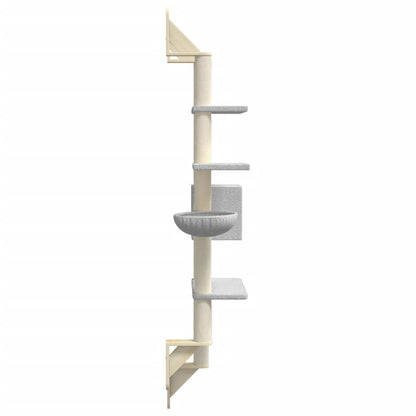 Vidaxl Árbol Rascador Para Gatos De Pared Gris Claro 180 Cm_4
