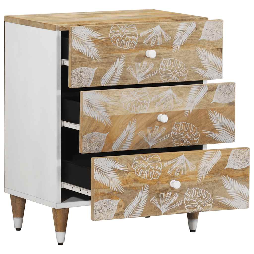 Mesita De Noche Madera Maciza De Mango 50x33x60 Cm_1