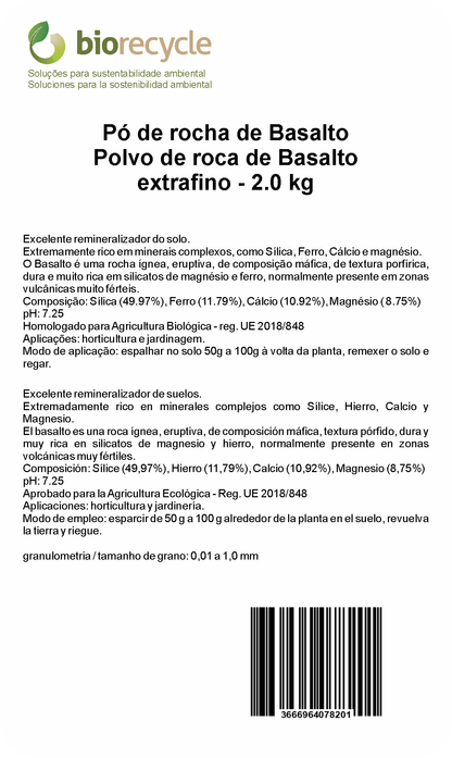 Polvo de roca de Basalto extrafino - 2.0Kg_1