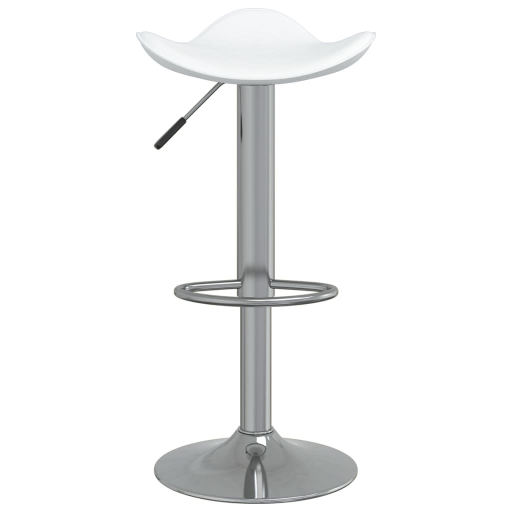 Taburete De Cocina De Acero Cromado Y Cuero Artificial Blanco_1