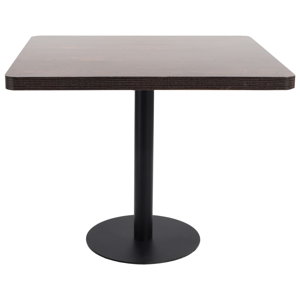 Mesa Bistró Mdf Marrón Oscuro 80x80 Cm_0