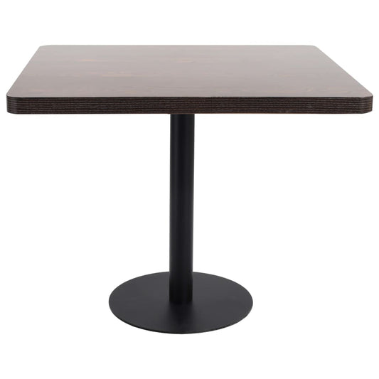 Mesa Bistró Mdf Marrón Oscuro 80x80 Cm_0