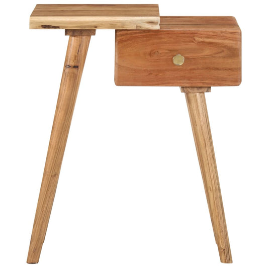 Mesita De Noche De Madera Maciza De Acacia 45x32x55 Cm_0