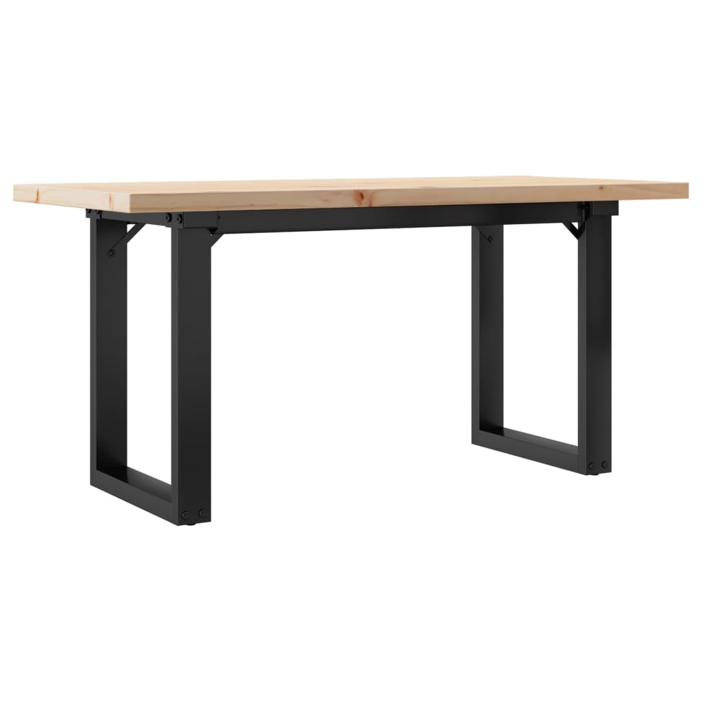 Mesa De Centro Marco O Madera Maciza Pino Y Acero 90x40x45,5 Cm_4