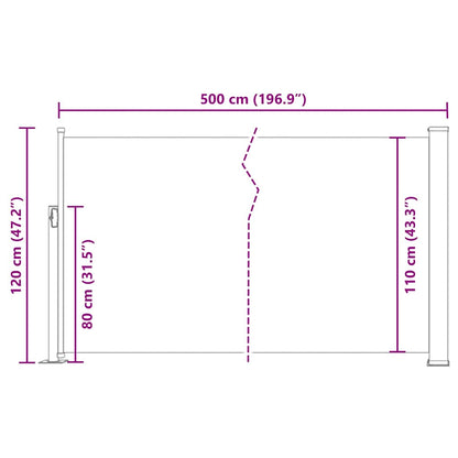 Vidaxl Toldo Lateral Retráctil De Jardín Azul 120x500 Cm_2