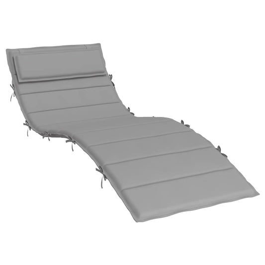 Vidaxl Cojín De Tumbona De Tela Oxford Gris 180x60x4 Cm_0