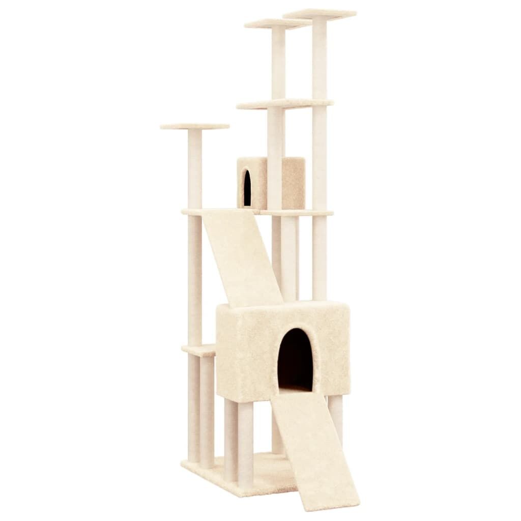 Vidaxl Rascador Para Gatos Con Postes De Sisal Crema 190 Cm_0