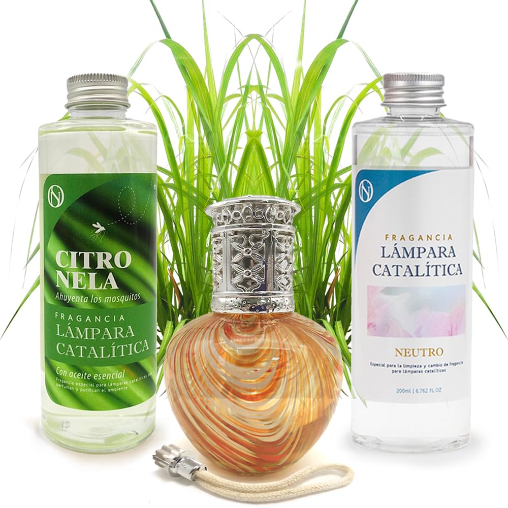 Pack Ahorro Lámpara Catalítica Orange Waves + Fragancia Citronela 200ml + Limpiador Neutro 200ml + Mecha Repuesto_0
